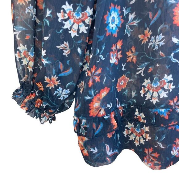 Mango Suit Collection Semi Sheer Mini Ruffle Top - Picture 8 of 9